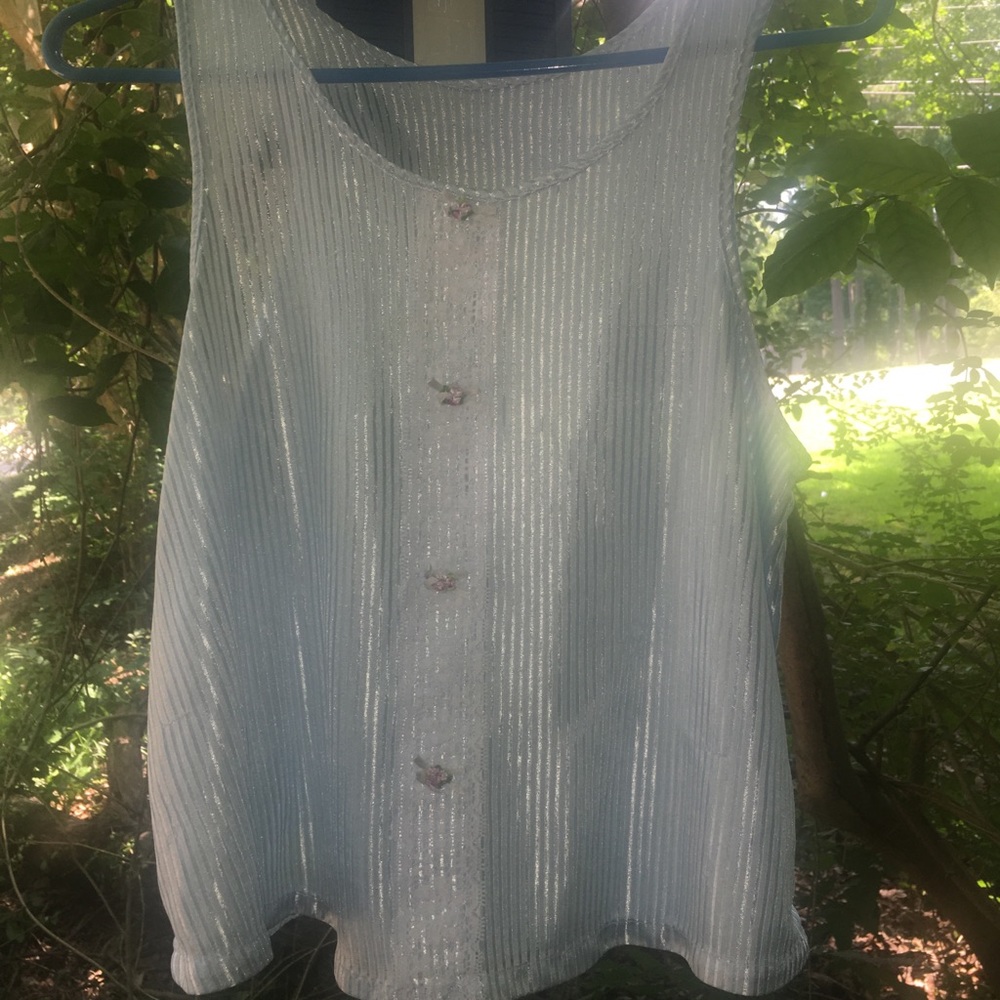 Rare Vintage Lingerie Top Baby Blue Unsized